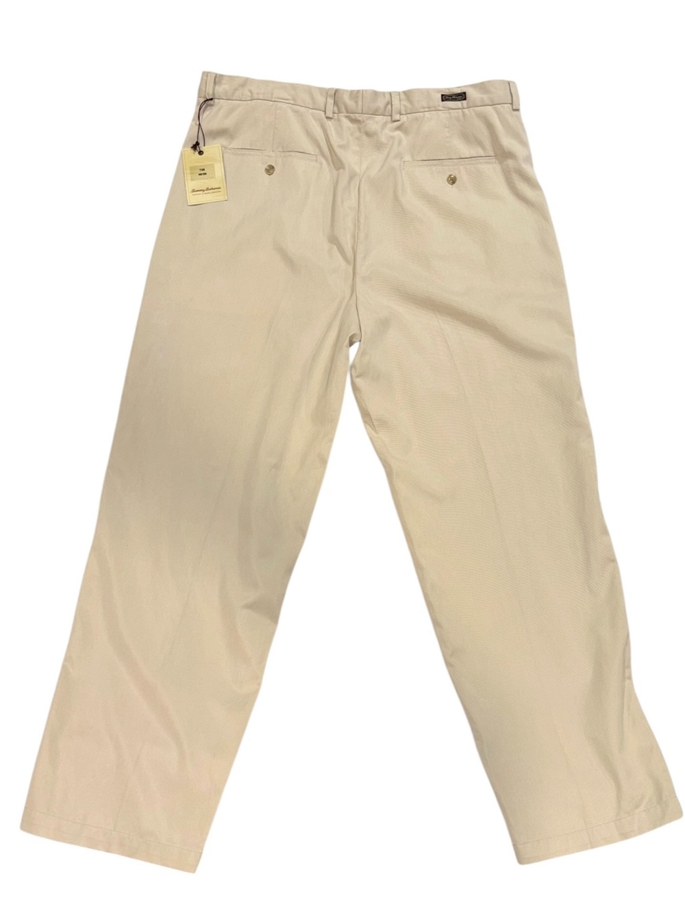 NWT Tommy Bahama Beige Chino Pants Nine Iron Cotton Tencel Golf Flat Front 40x32 - Picture 9 of 12